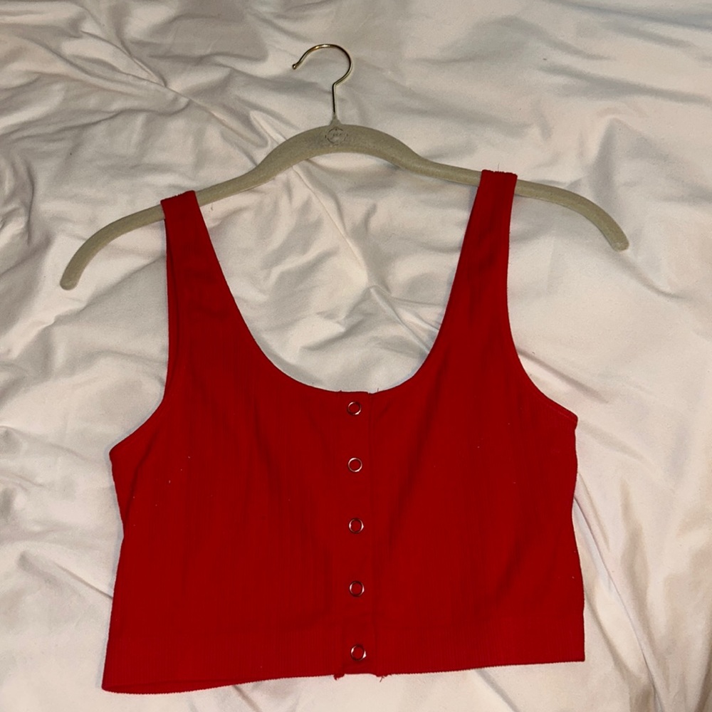 L.A. Hearts by PacSun Button Up Tank Top - Red